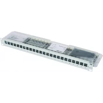 TELEGÄRTNER 19 pollici 1U pannello di permutazione modulare con 24 moduli AMJ-S Cat.6A schermati, T568A, IDC senza attrezzi, RJ45/RJ11/RJ12 J02023A0039