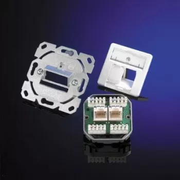 Telegärtner AMJ45 8/8 UP/0 Presa RJ45 da incasso, 2 moduli, Cat.6A, schermata, bianco puro J00020A0388