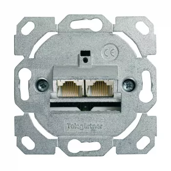 Telegärtner AMJ45 Modulo di connessione dati, 2 porte RJ45, Cat.6A schermato, 10G, IDC senza attrezzi, case in zinco