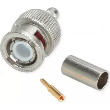 Telegärtner Connettore BNC a crimpare G01 50 Ohm, crimp/crimp, Professional, A0205, per RG-58 C/U, Belden YR23092, UG-1785/U, confezione da 5