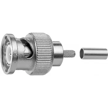 Telegärtner Connettore BNC a crimpare G01 50 Ohm, crimp/crimp, Professional, A0205, per RG-58 C/U, Belden YR23092, UG-1785/U, confezione da 5