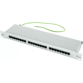 TELEGÄRTNER patch panel Cat.5e 24 porte RJ45, 1U, 19 pollici, grigio chiaro