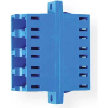 Telegärtner adattatore LC Quad con bussola in ceramica, multimodale/monomodale, blu, 4 porte, bussole in zirconia, attenuazione di inserzione ≤0,2 dB, montaggio a pannello J08071A0019