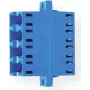 Telegärtner adattatore LC Quad con bussola in ceramica, multimodale/monomodale, blu, 4 porte, bussole in zirconia, attenuazione di inserzione ≤0,2 dB, montaggio a pannello J08071A0019