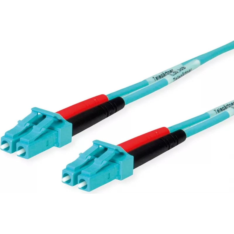 Telegärtner Cavo patch in fibra ottica LC su LC Multimode OM3 Duplex, 1m, aqua L00870A0003