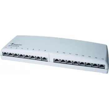 Telegärtner MPD16 K Patch Panel - 16 porte RJ45 - Cat.6a - bianco alpino