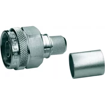 Telegärtner connettore maschio N a crimpare per RG-213/U, 50 Ohm, dritto, ottone nichelato, contatto dorato, 1 pezzo (J01020A0107)
