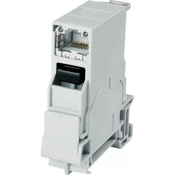 Telegärtner STX modulo RJ45 Cat.6A schermato per montaggio su guida DIN, grigio chiaro