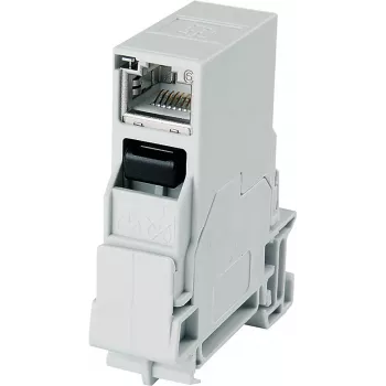 Telegärtner STX presa RJ45 per guida DIN Cat.6A schermata, grigio chiaro
