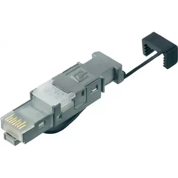 Telegärtner STX connettore maschio RJ45 Cat.6 schermato assemblabile sul campo senza attrezzi per AWG 22-26, Ø cavo 5,5-8,5 mm, 1 pezzo J80026A0003