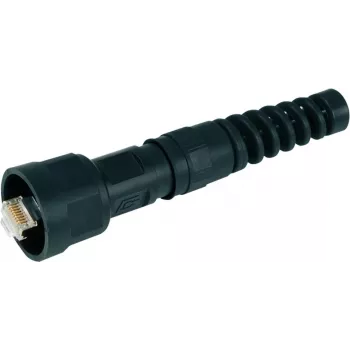 Telegärtner STX V1 Set connettori RJ45, variante in plastica 1, dritto, 8P8C, schermato, nero, 1 pz.