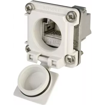 Telegärtner STX V6 set di connettori femmina da incasso RJ45 variante 6, 8P8C, schermato, Cat.6A, IP67, grigio chiaro J00020A0483