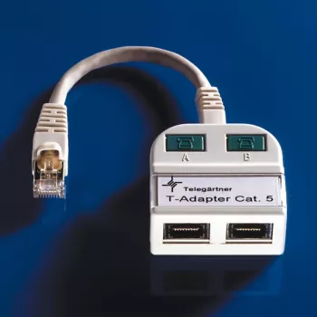Telegärtner splitter Token Ring connettore maschio RJ45 su 2x connettore femmina RJ45 schermato grigio chiaro J00029A0011