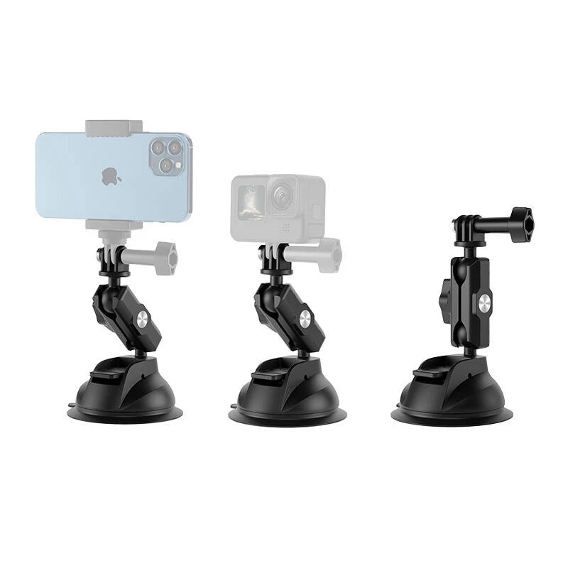TELESIN supporto universale a ventosa con porta cellulare e supporto action camera TE-SUC-012