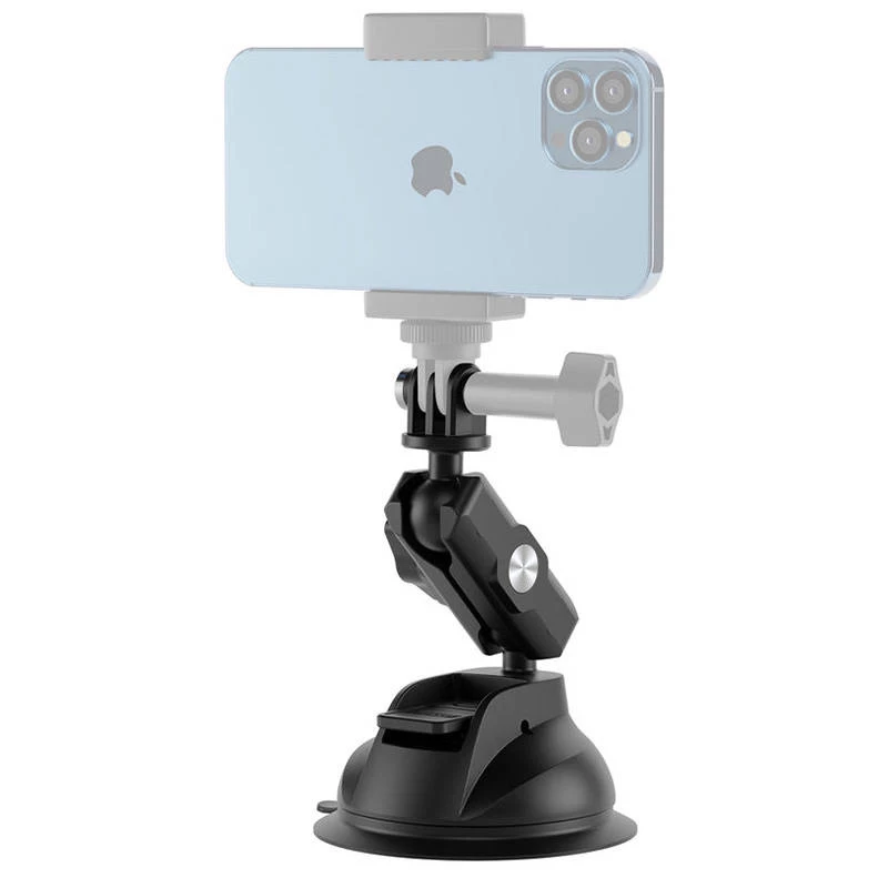 TELESIN supporto universale a ventosa con porta cellulare e supporto action camera TE-SUC-012