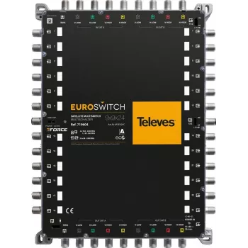 TELEVES EuroSwitch 9x9x24 multiswitch in cascata 8 ingressi SAT + 1 TER 24 uscite utente ref. 719604