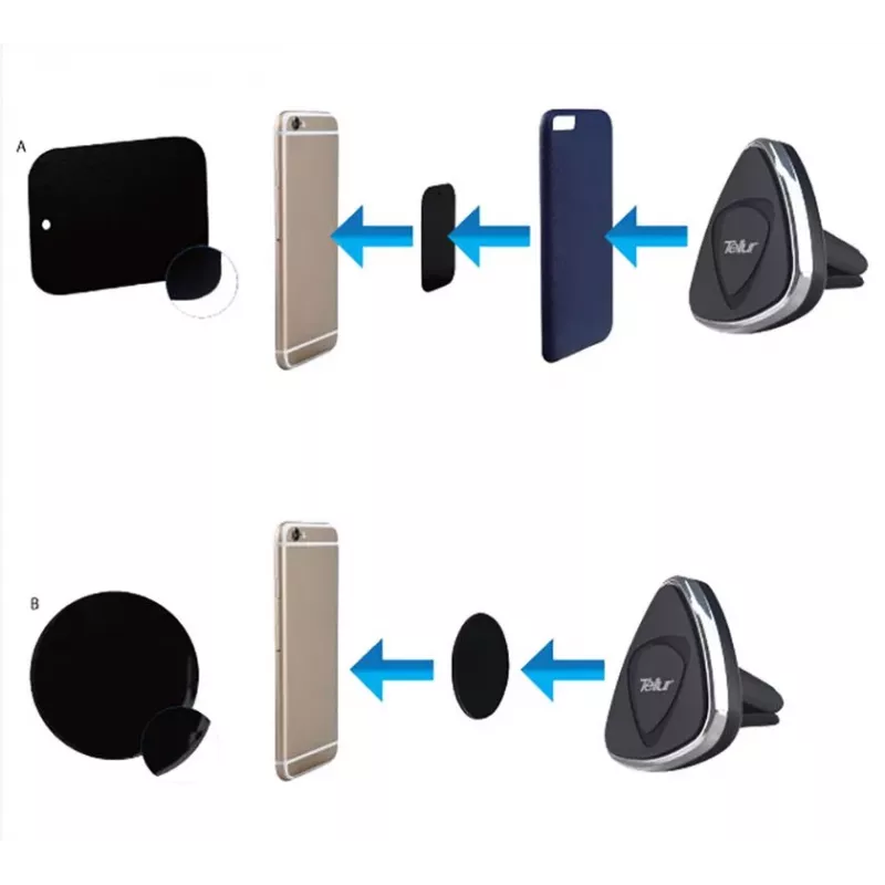 TELLUR Supporto magnetico per telefono auto, supporto a bocchetta d'aria, nero