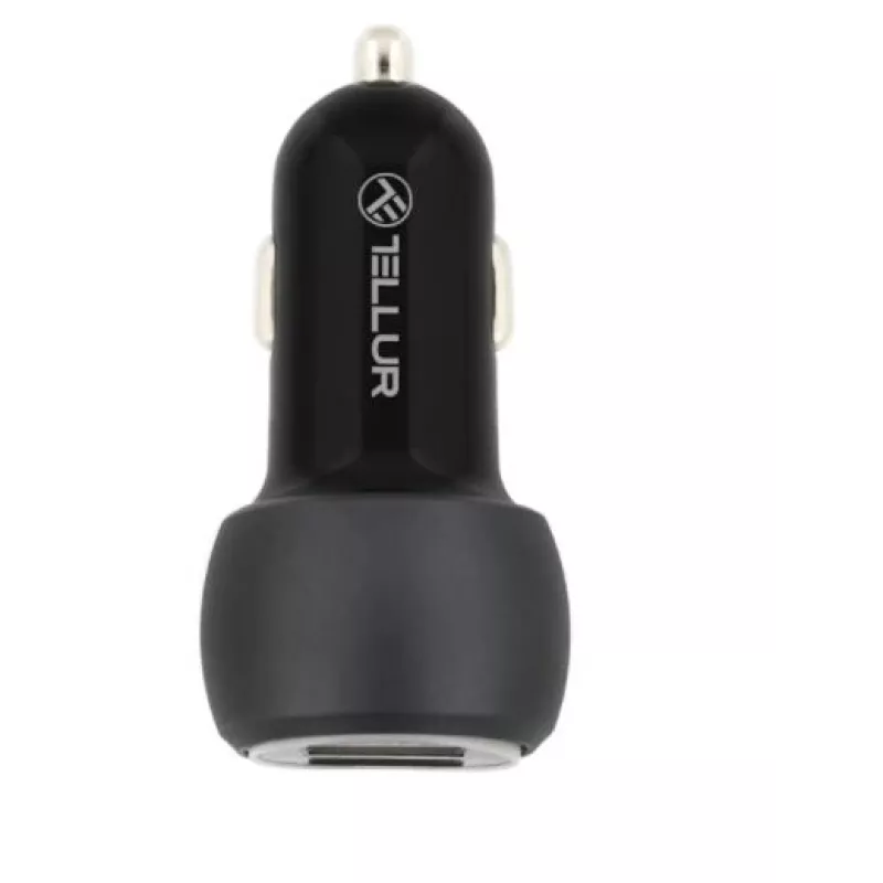 Tellur caricabatterie da auto dual USB con QC 3.0, 6A nero