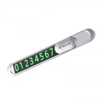 Tellur disco orario temporaneo con numero di telefono, argento metallizzato