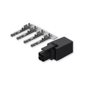 TELTONIKA NETWORKS Connettore maschio 4-PIN con contatto - Connettore circolare serie Hirschmann CA, connettore maschio, saldatura, IP67, nero