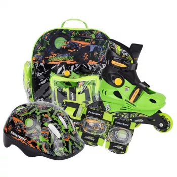 Tempish Racer Baby pattini in linea con set di protezioni, 30-33
