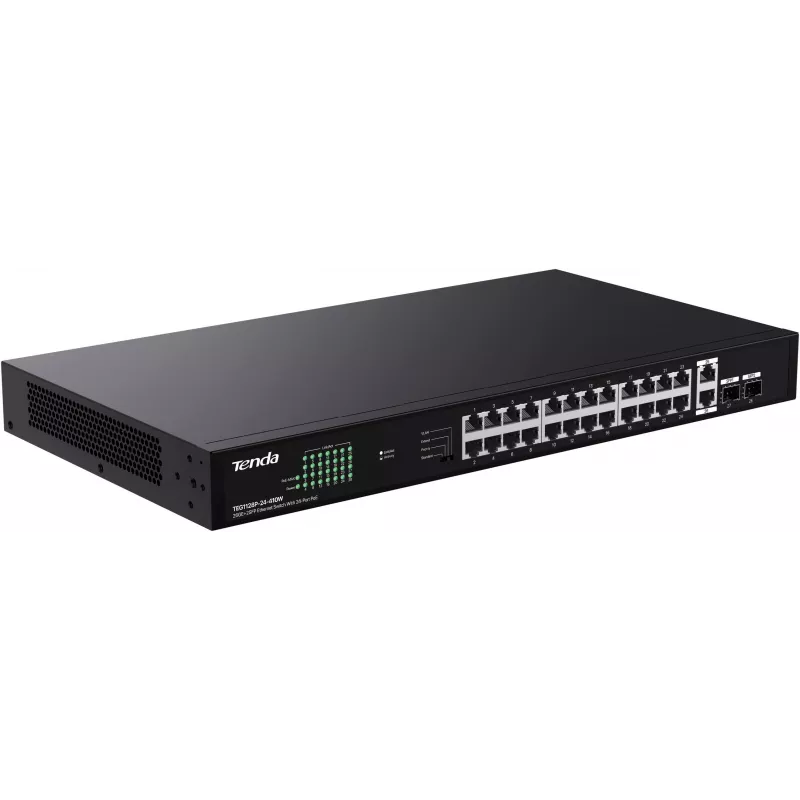Tenda TEG1128P-24-410W Switch PoE+ unmanaged 26x1GbE 2xSFP 410W