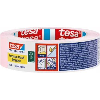 tesa 04333-00019-02 nastro carta per mascheratura rosa chiaro 50 m x 30 mm