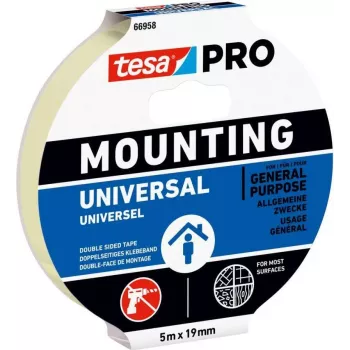 tesa Mounting PRO Universal 66958-00001-00 Nastro biadesivo per montaggio bianco 5 m x 9 mm