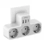 TESSAN presa a parete TS-323-DE-C con 3 prese AC e 3 porte USB-A, 16A, 3680W, bianca
