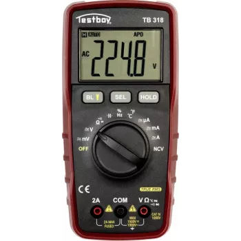 Testboy TB 318 multimetro digitale portatile CAT IV 1000 V True RMS per impianti fotovoltaici