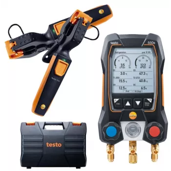 Testo 550s Smart Set set collettore digitale con Bluetooth e sonde a pinza 0564 5502