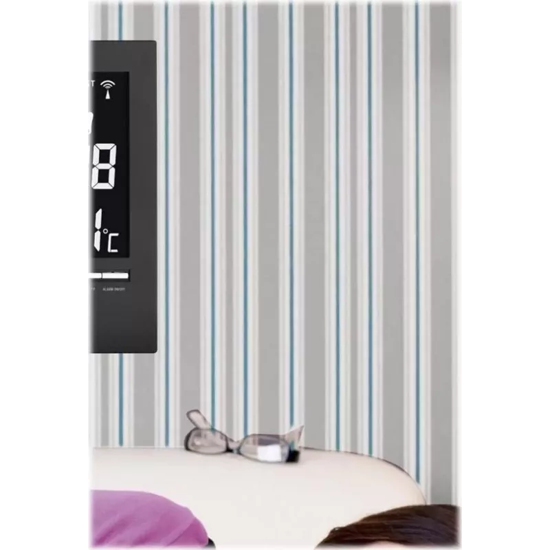 TFA 60.4508 orologio da parete radiocontrollato, cornice argento, quadrante bianco, diametro 30 cm, lancetta dei secondi continua