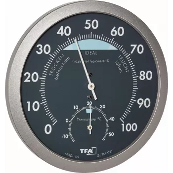 TFA Dostmann 45.2043.51 Stazione meteo analogica con barometro, termometro e igrometro - Bianco/Argento