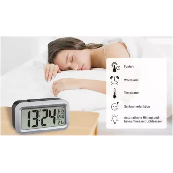 TFA Dostmann Lumio Plus radiosveglia nero/argento