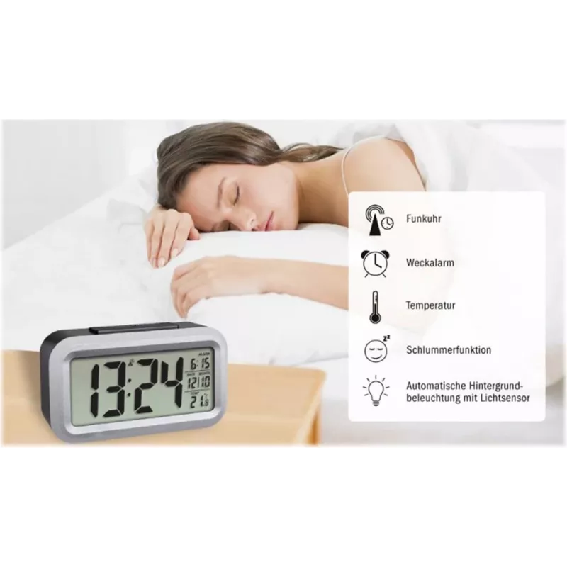 TFA Dostmann Lumio Plus radiosveglia nero/argento