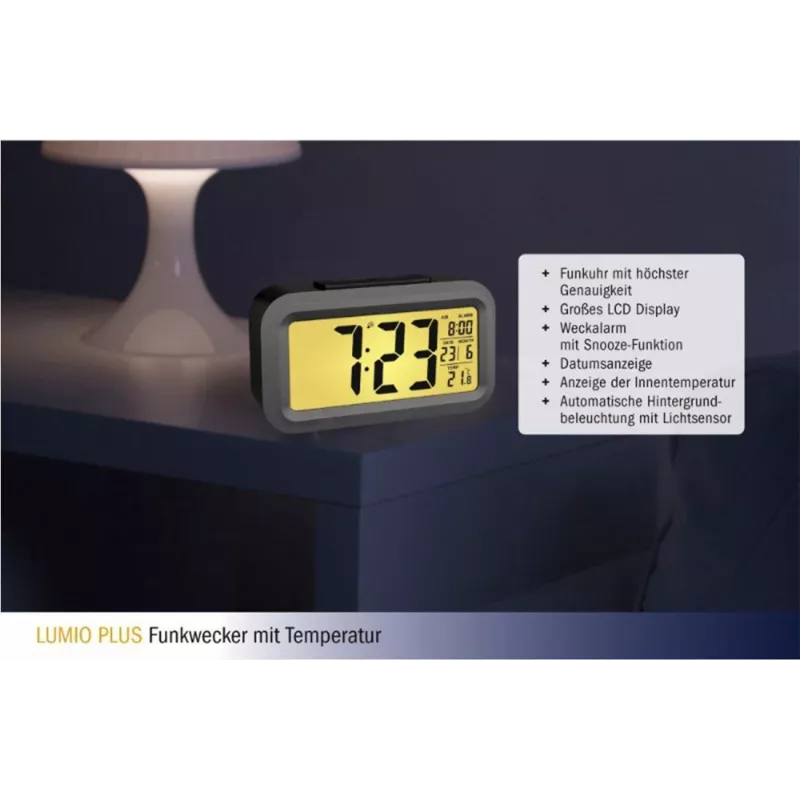 TFA Dostmann Lumio Plus radiosveglia nero/argento