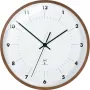 TFA Dostmann orologio da parete radiocontrollato con cornice in legno, diametro 25,5 cm, quadrante bianco, numeri arabi, a batteria, DCF77 98.1097