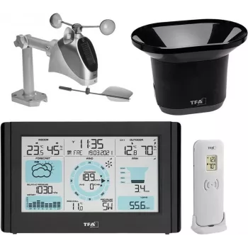 TFA Dostmann WEATHER PRO Stazione meteo wireless con anemometro e pluviometro 35.1161.01