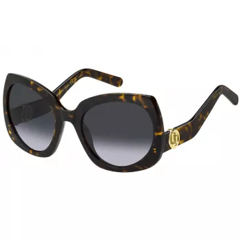 THE MARC JACOBS Occhiali da sole donna MARC808S086 - Montatura in acetato nera, lenti grigie sfumate, 57 mm
