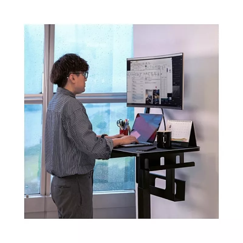 Scrivania gaming elettrica Thermaltake CycleDesk 100 GGD, piano in MDF, 800x500 mm, nero
