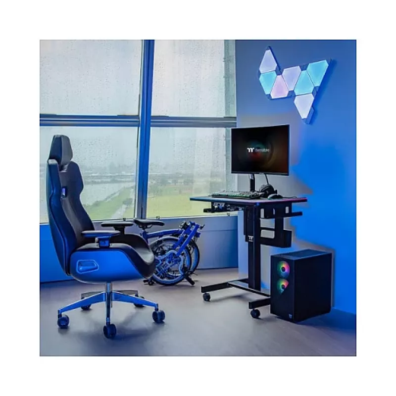 Scrivania gaming elettrica Thermaltake CycleDesk 100 GGD, piano in MDF, 800x500 mm, nero