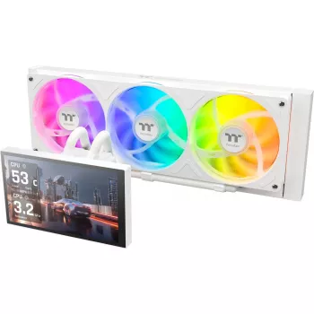 Thermaltake ST360 Ultra Snow 360 mm Raffreddamento a liquido All-in-One, LCD IPS da 7 pollici, bianco
