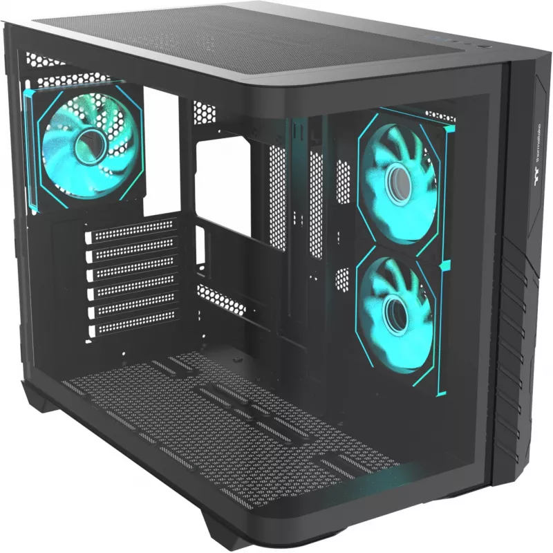 Thermaltake Vision 330 CR ARGB SE Edition case mid tower, nero, 3 pannelli in vetro temperato, 3 ventole CT140 ARGB