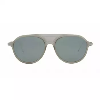 Thom Browne TB809BGRYSLV5 Occhiali da sole unisex - montatura grigia, lenti a specchio argentate, 55/18/145 mm