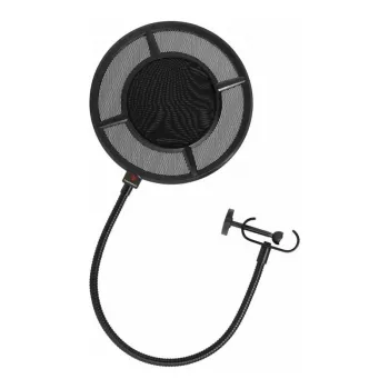 THRONMAX P1 pop filter in mesh nylon a doppio strato con braccio flessibile 350 mm e morsetto universale a vite, nero