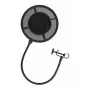 THRONMAX P1 pop filter in mesh nylon a doppio strato con braccio flessibile 350 mm e morsetto universale a vite, nero