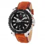 Timberland Orologio uomo TBL1331JS-02C 45mm Acciaio inox Quarzo analogico Quadrante nero Cinturino in pelle marrone