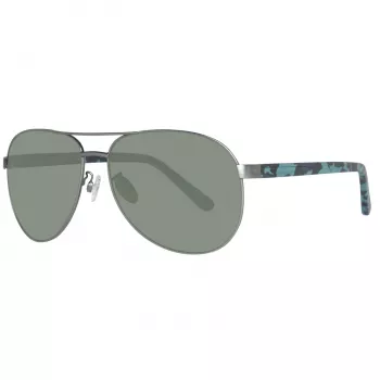 Timberland TB9086-6209D uomo occhiali da sole polarizzati - montatura nero opaco, lenti verdi