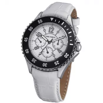 TIME FORCE donna TF3300L02 40mm orologio analogico al quarzo cinturino in pelle bianco