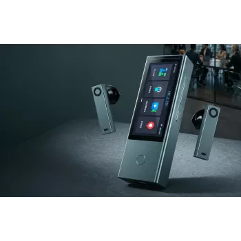 TIMEKETTLE X1 MEETING dispositivo di interpretazione simultanea con touchscreen IPS da 3,4 pollici, 40 lingue, array di 8 microfoni, Space Grey